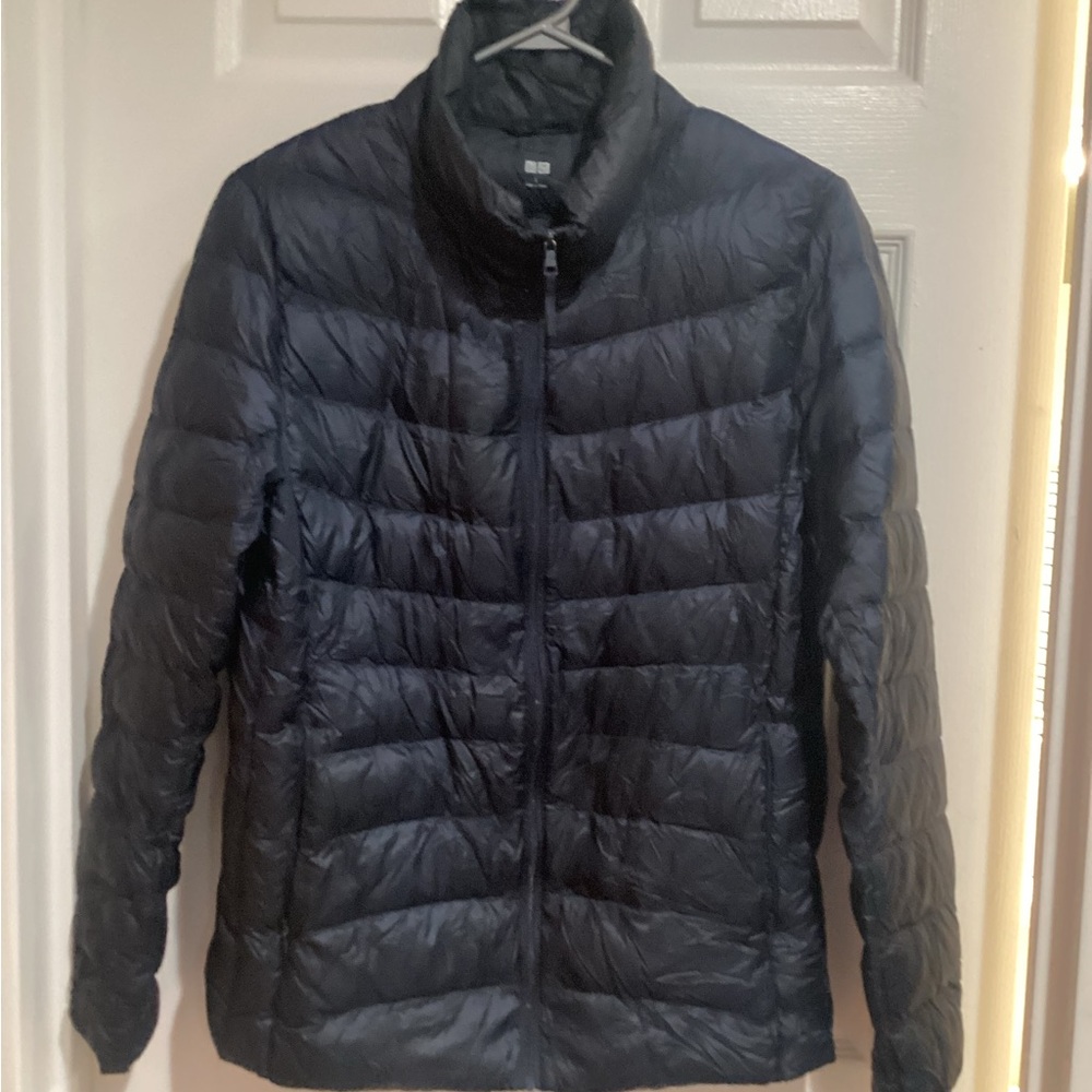 Winter Jacket
Lightweight Very warm
Nylon shell
Down Filled
Navy
Large